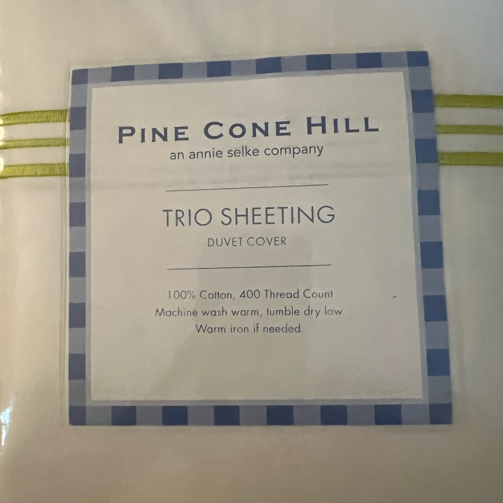Pine Cone Hill White and Green Duvet Cover Bedding